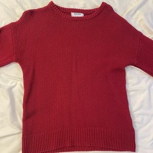 old navy red knitted sweater